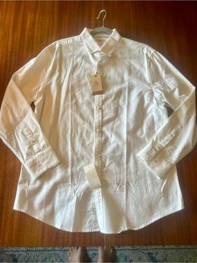 NWT Original Penguin Men's White Button-Down Dress Shirt